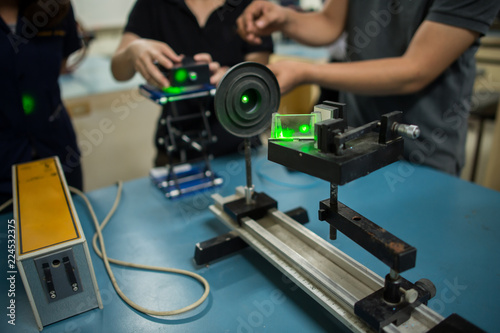 laser beam experiment tool in the science laboratory