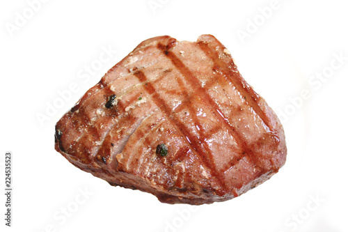 Obraz na płótnie Tuna fish steak grilled white background w salonie