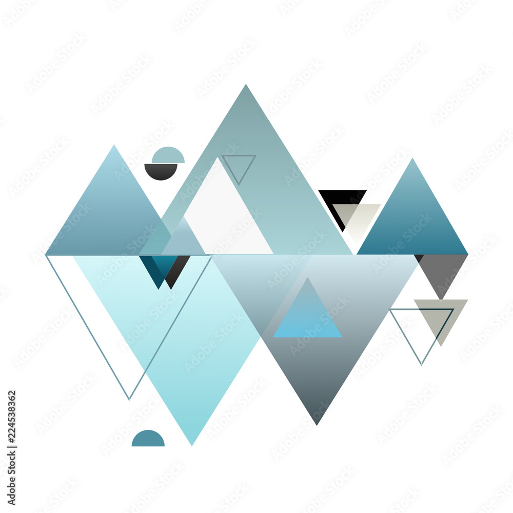 Abstract composition of geometric shapes. Illustration on white background Abstract composition of geometric shapes. Illustration on white background