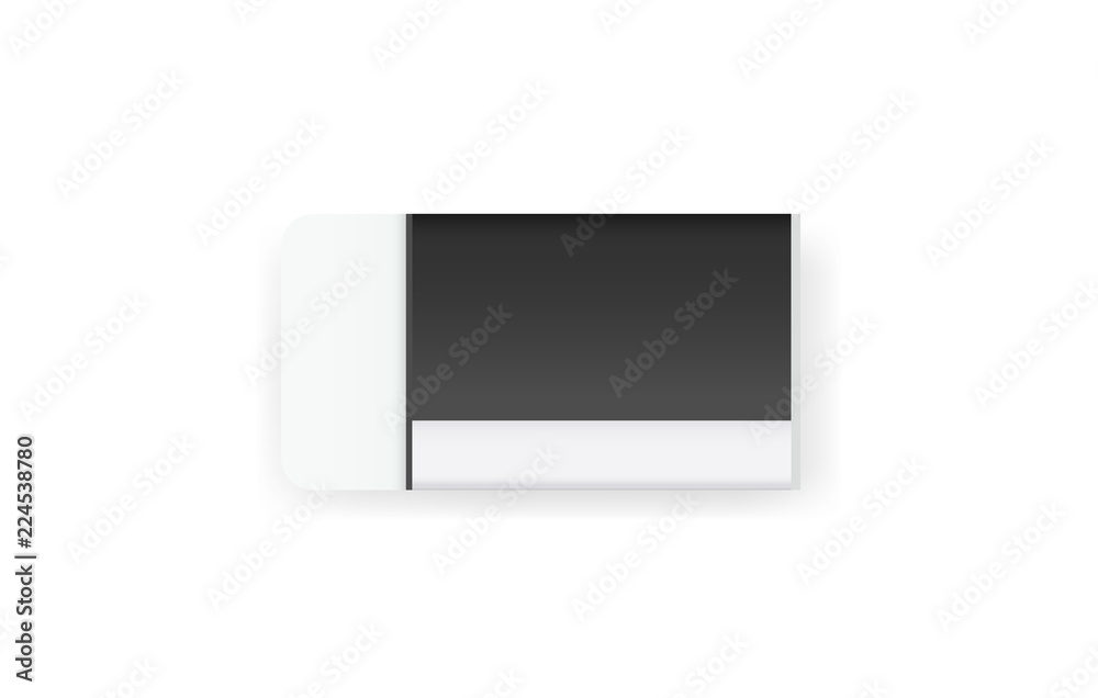 Black eraser on white background with soft shadow. Vector. Black eraser on white background with soft shadow. Vector.
