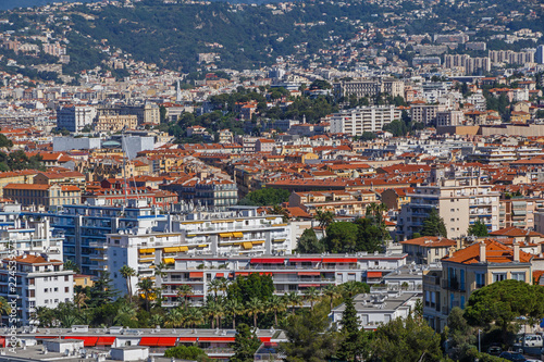 Fototapeta Naklejka Na Ścianę i Meble -  aerial view on Nice at summer day, France