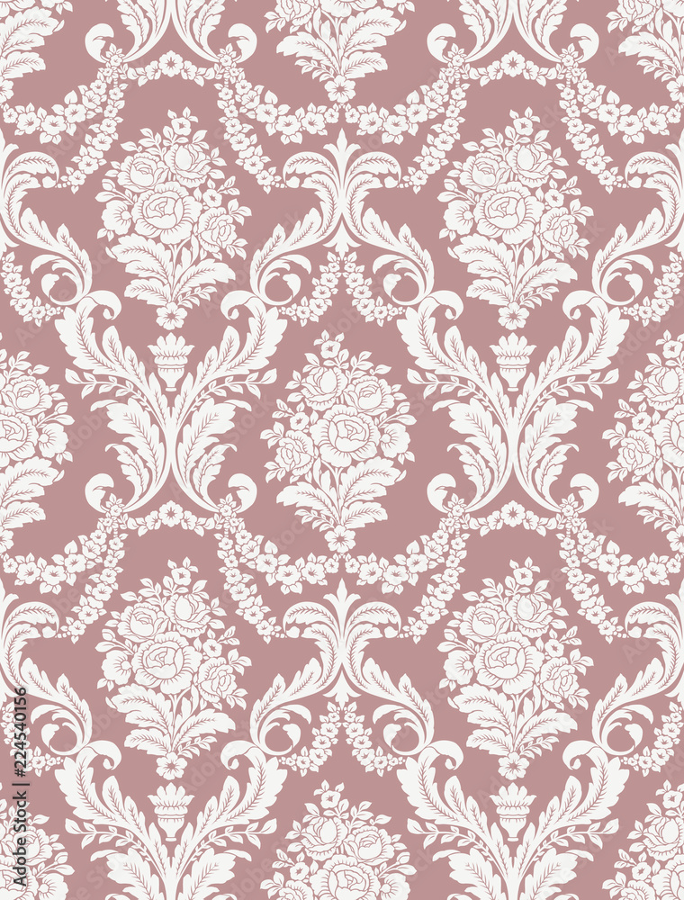 Vector Classic Damask Seamless Pattern 