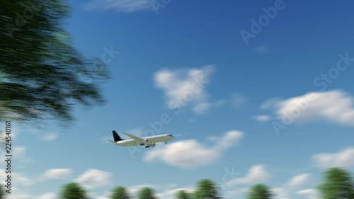 Plane Arriving to Tokunoshima Airport to Japan photo