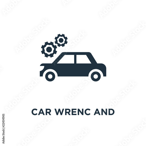 car wrenc and cogwheels icon photo