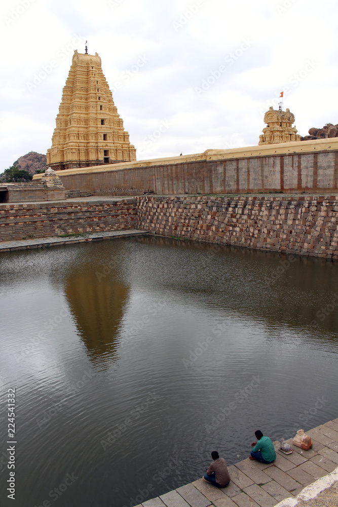 The pond or pool at Virupaksha Temple (still in use) of Hampi