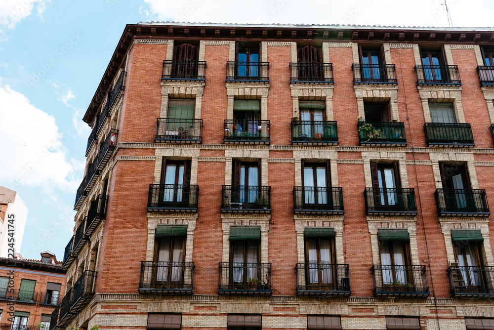 Fototapeta premium Traditional housing building in Lavapies in Madrid