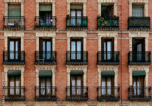 Traditional housing building in Lavapies in Madrid