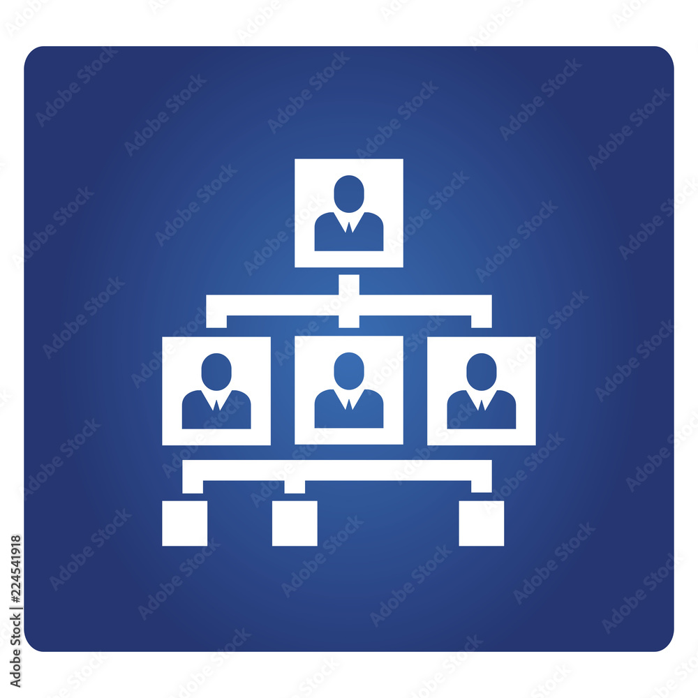 organization chart icon in blue background organization chart icon in blue background
