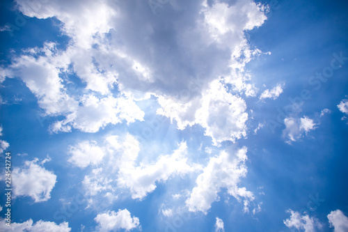 Beautiful Sky and Cloud for use wallpaper or background.blue sky background with tiny clouds.light clouds in the blue sky.