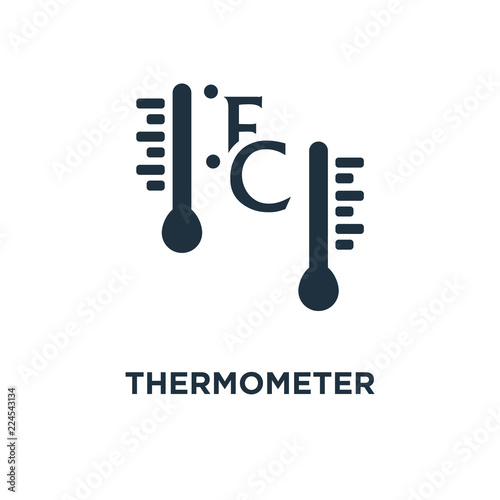 thermometer fahrenheit and celsius icon