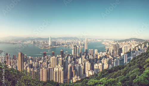 Photography Hong Kong Cityscape in vintage tone