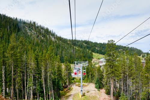Cable car, view from inside the mountain lift