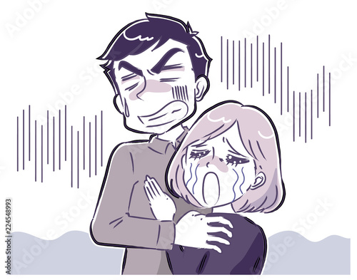 絶望に立ち向かう男女のイラスト