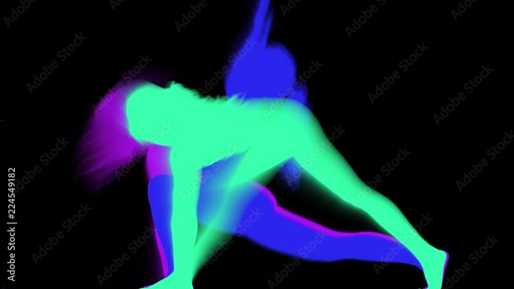amazing female yoga instructor made into a colourful shadows abstract pattern amazing female yoga instructor made into a colourful shadows abstract pattern