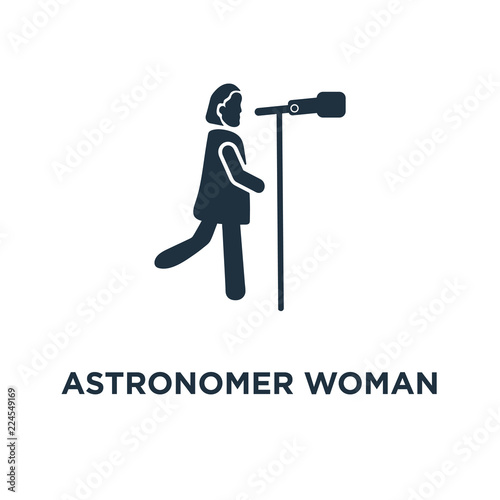 astronomer woman icon