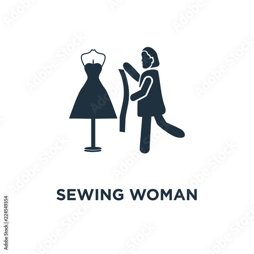sewing woman icon
