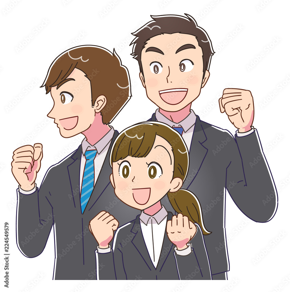 希望に満ち溢れた新社会人 就活生のイラスト