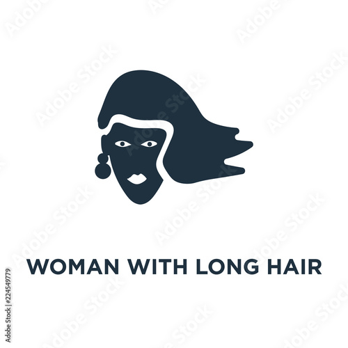 woman with long hair icon