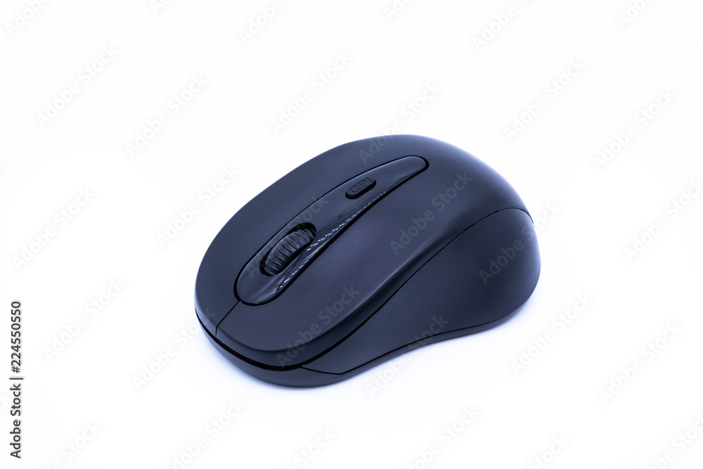 black wireless computer mouse isolated on white background black wireless computer mouse isolated on white background
