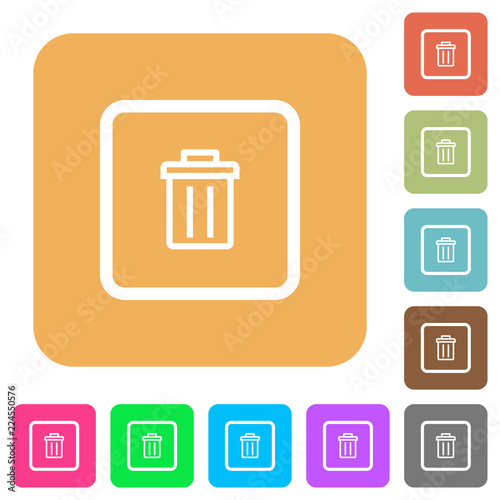 Delete object rounded square flat icons