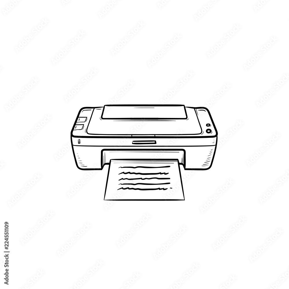 Office Multifunction Printer Sketch For Your Design Royalty Free SVG  Cliparts Vectors And Stock Illustration Image 84999152