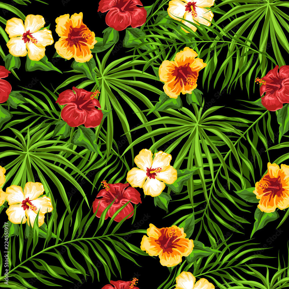 Tropical seamless pattern.