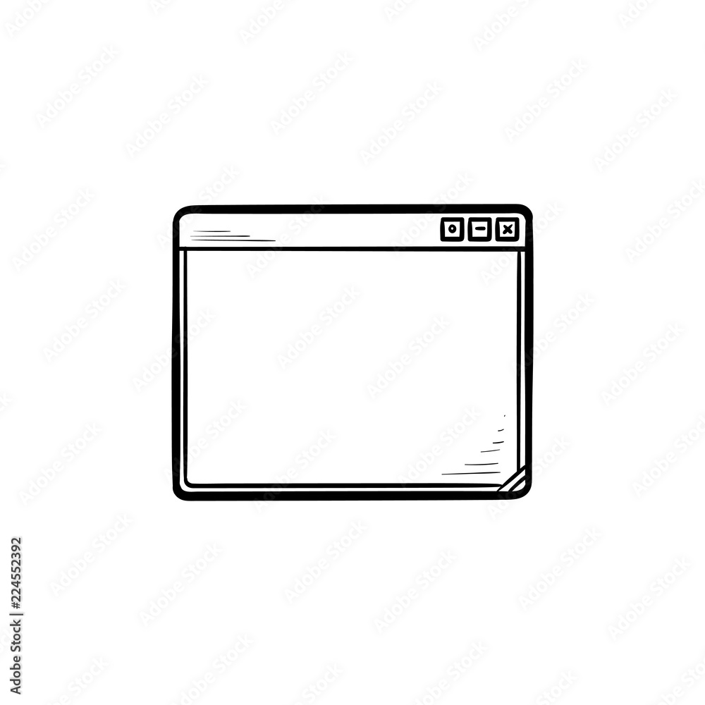 Browser hand drawn outline doodle icon. Computer interface, internet and web search, website concept. Vector sketch illustration for print, web, mobile and infographics on white background. Browser hand drawn outline doodle icon. Computer interface, internet and web search, website concept. Vector sketch illustration for print, web, mobile and infographics on white background.