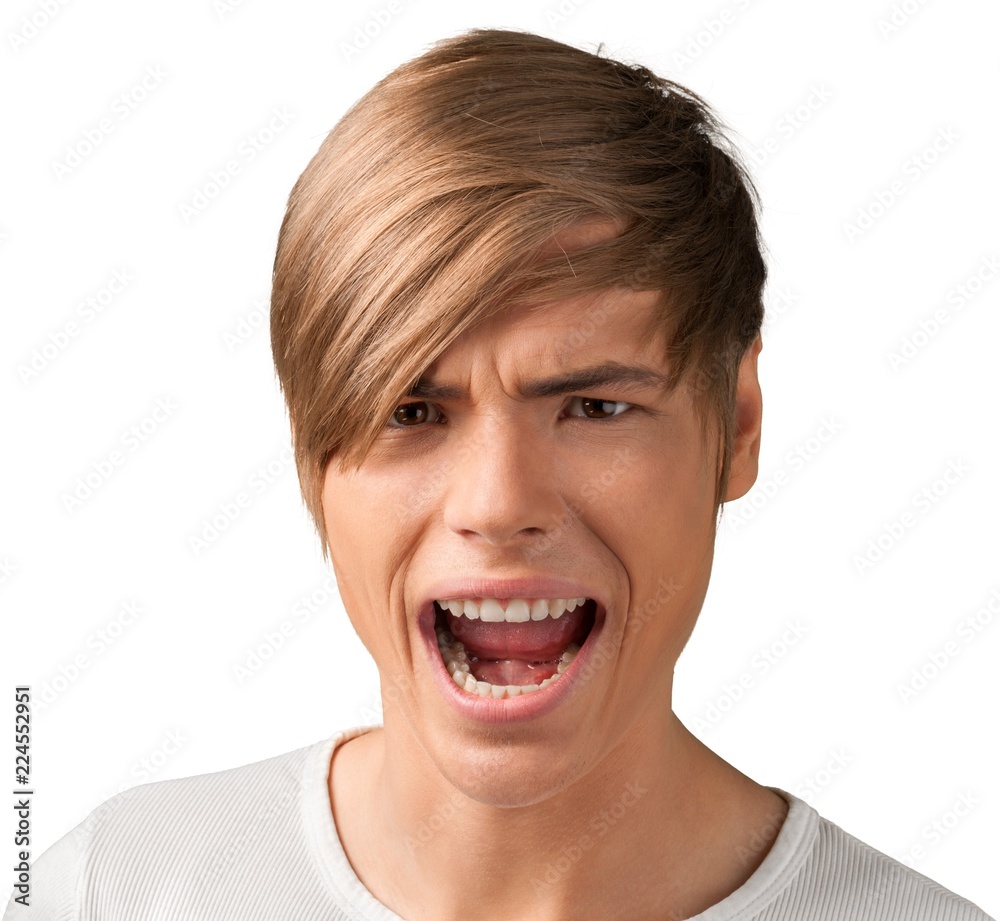 Portrait of a Young Man Shouting Portrait of a Young Man Shouting