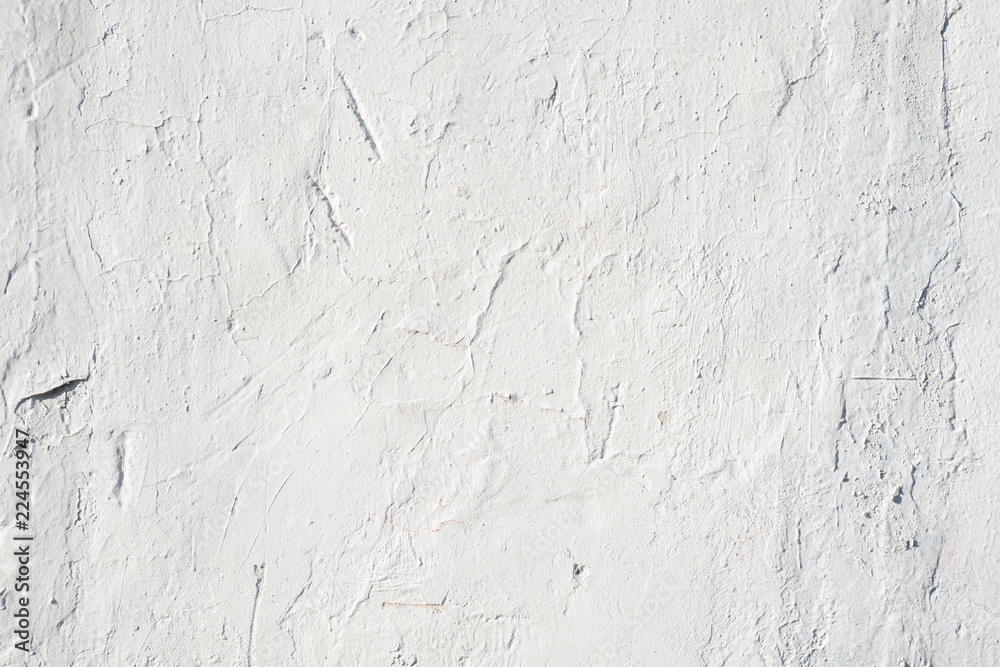 Fototapeta premium White cemented wall with subtile light gray texture. High resolution background