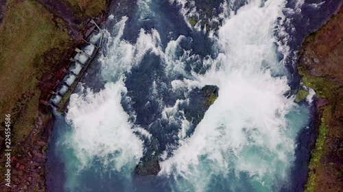 Drone video of Urridafoss waterfall in Iceland photo