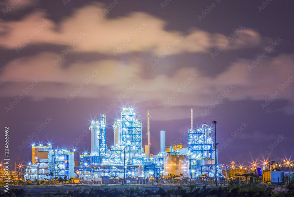  Petroleum oil refinery plant on twilight time