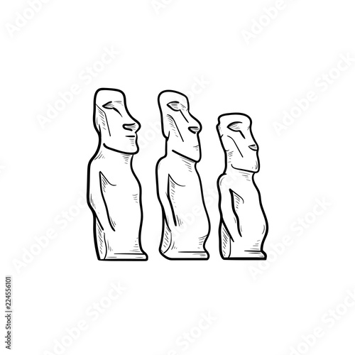 Easter island statues hand drawn outline doodle icon photo