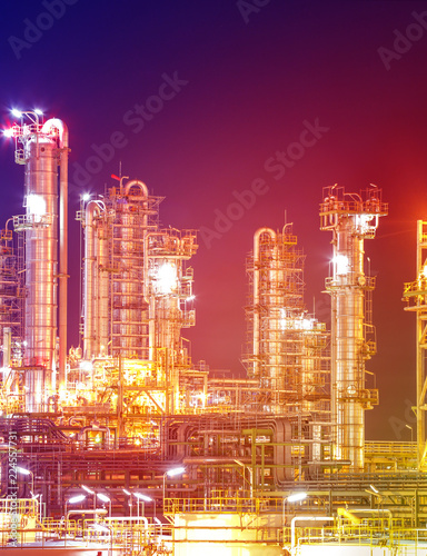 Petroleum oil refinery plant in twilight time © supakitmod