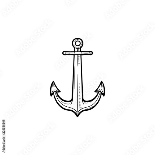 Anchor hand drawn outline doodle icon