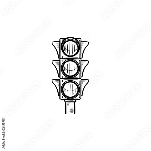 Traffic light hand drawn outline doodle icon
