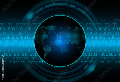 future technology, blue cyber security concept background, abstract hi speed digital internet.motion move blur. pixel. world