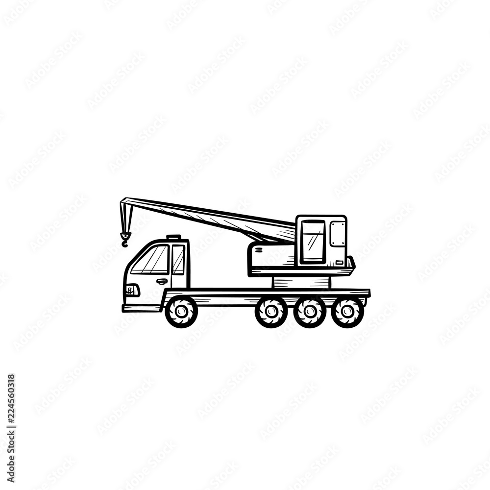 Crane Truck Drawing Coloring Page  ColoringAll