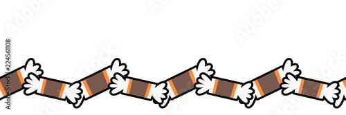 Vector Brown Halloween Taffy Candy Seamless Border