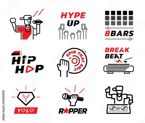 hip hop music element illustration