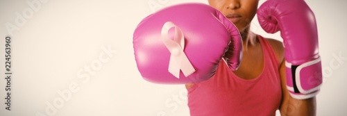 Canvas Print Woman for fight against breast cancer