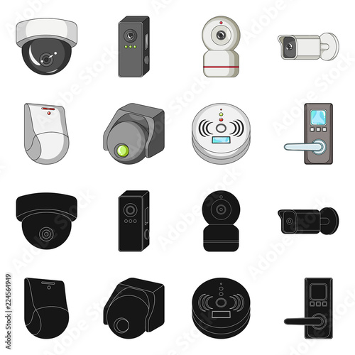 Vector illustration of cctv and camera symbol. Collection of cctv and system vector icon for stock.