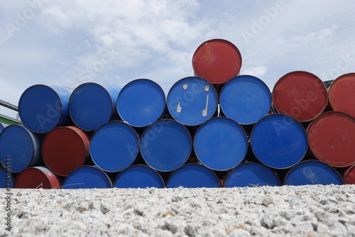 Oil barrels tanks or chemical drums