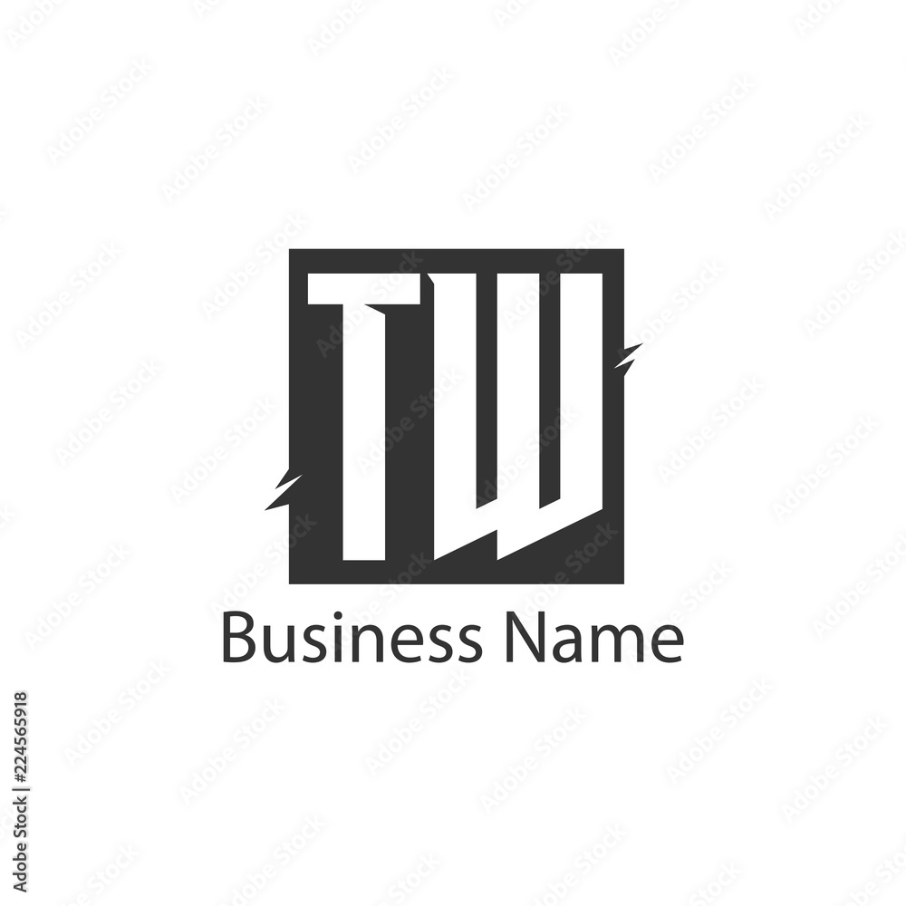 Initial Letter TW Logo Template Design