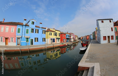 houses with many colors in the Burano Island near Venice in Ital