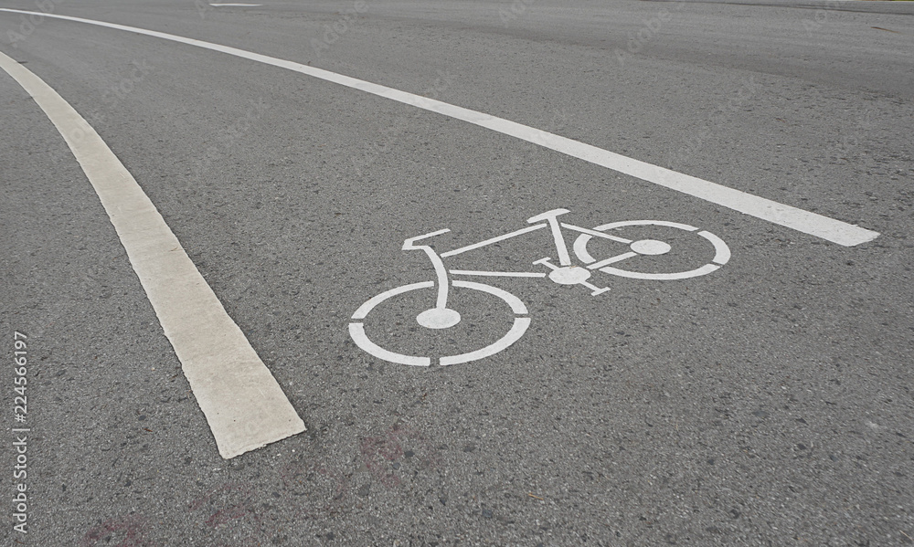 Fototapeta premium Bicycle signs on the street