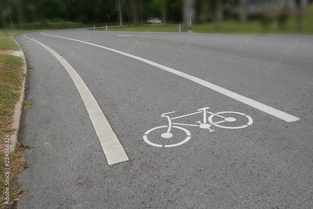 Obraz premium Bicycle signs on the street