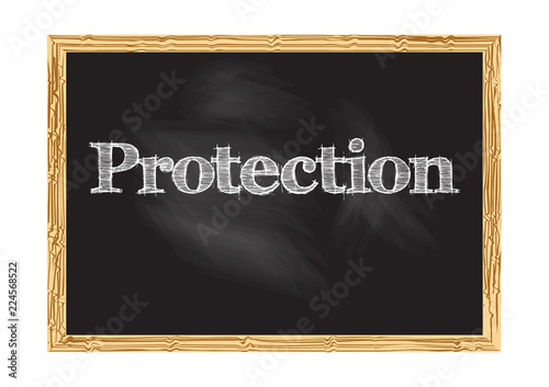 Protection blackboard notice Vector illustration for design