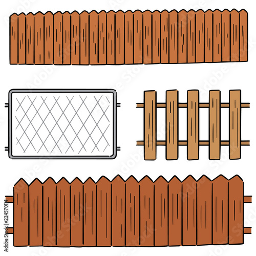 vector set of fence