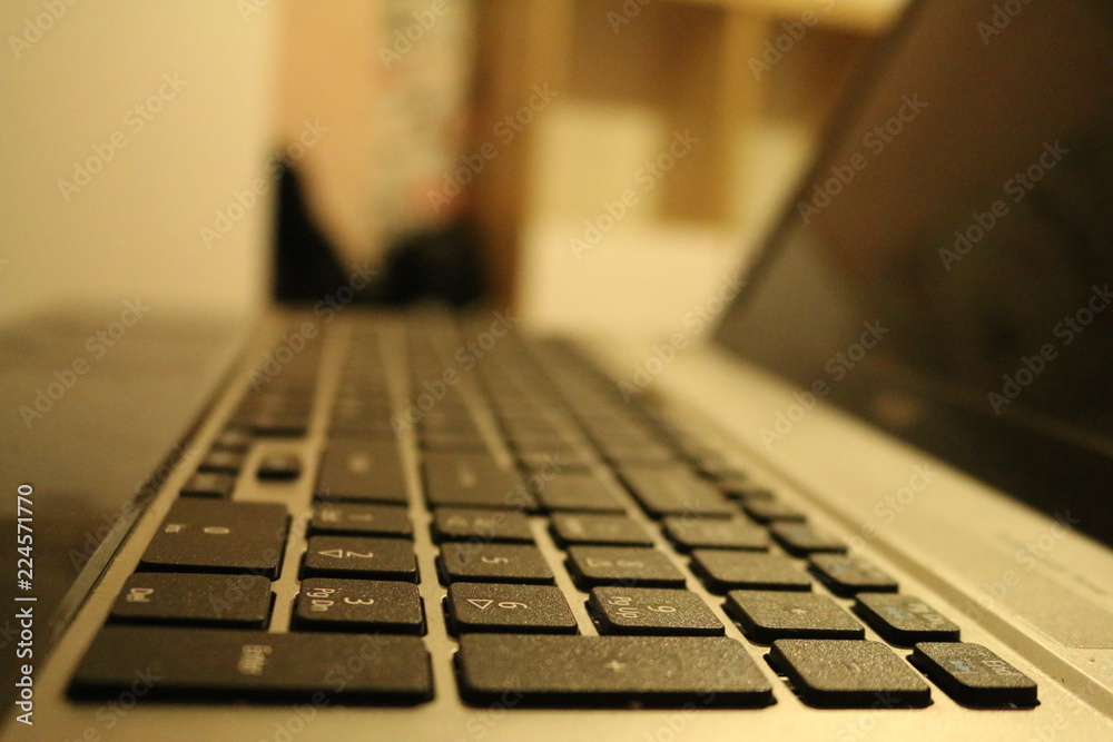 typing on keyboard
