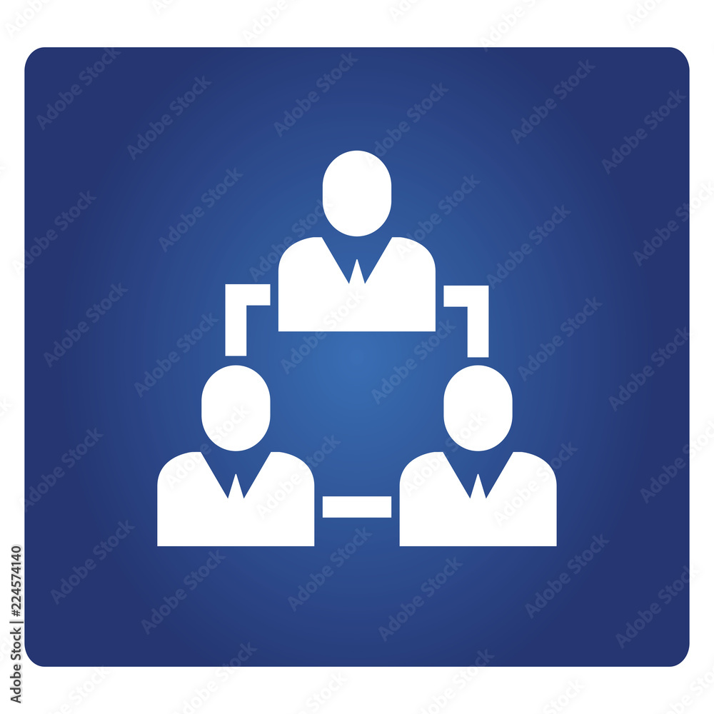 business people diagram icon in blue background business people diagram icon in blue background
